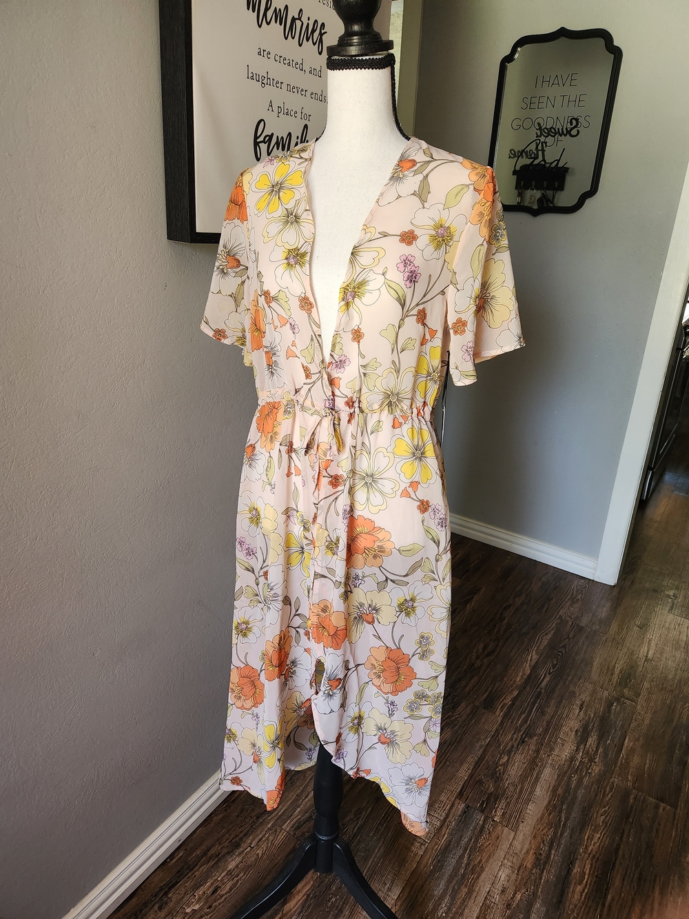 Women's Floral Duster Kimono Cardigan – Lightweight Boho Layering Piece